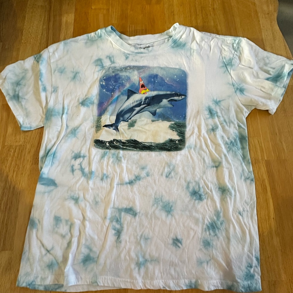 Nickelodeon Blue and White Tie-Dye T-Shirt